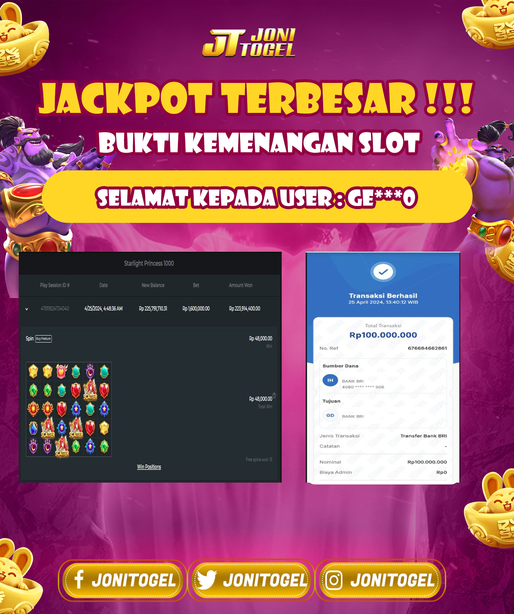 Kemenangan Slot JP Akhir Bulan pada Permainan Slot Pragmatic – Starlight Princess1000 Kemenangan Slot JP Akhir Bulan pada Permainan